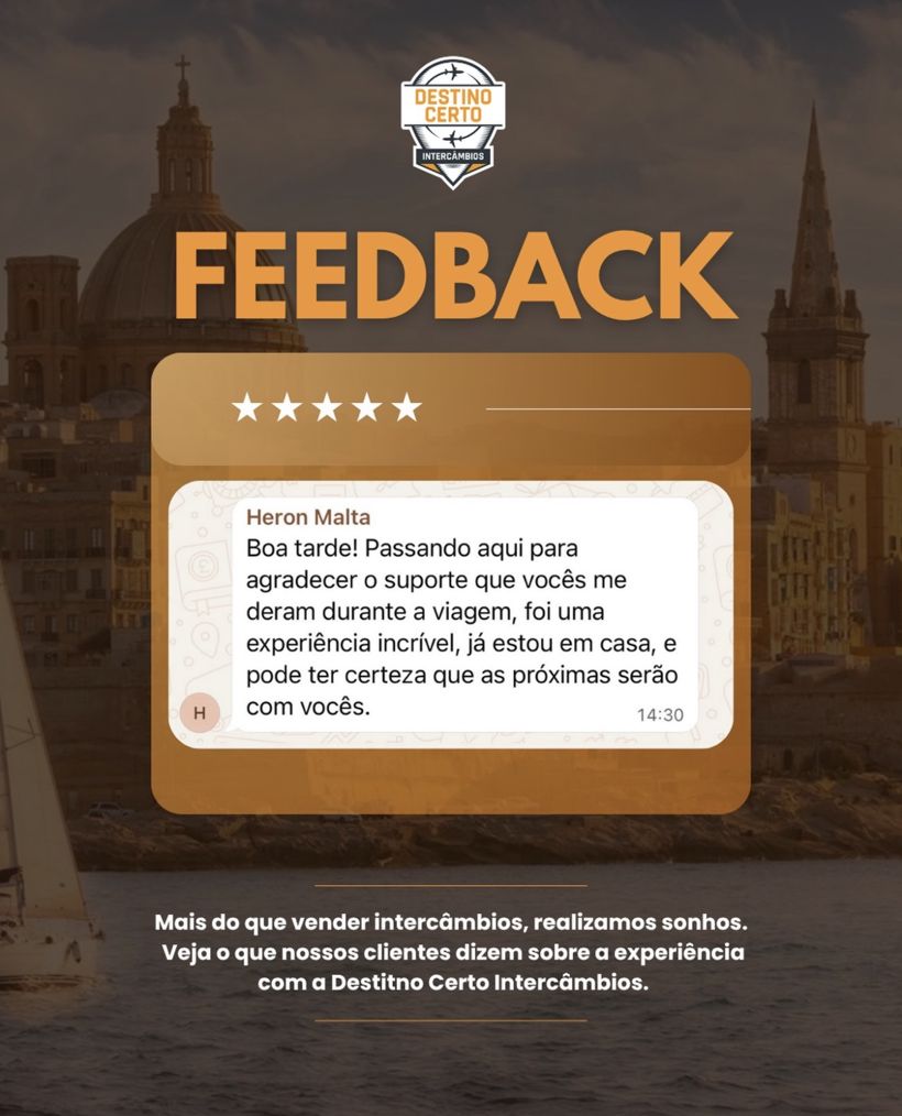 Feedback de Heron, intercambista em Malta